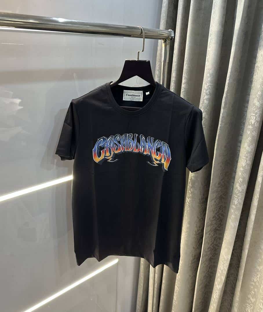 Casablanca Black A Logo Print Imported T-Shirt