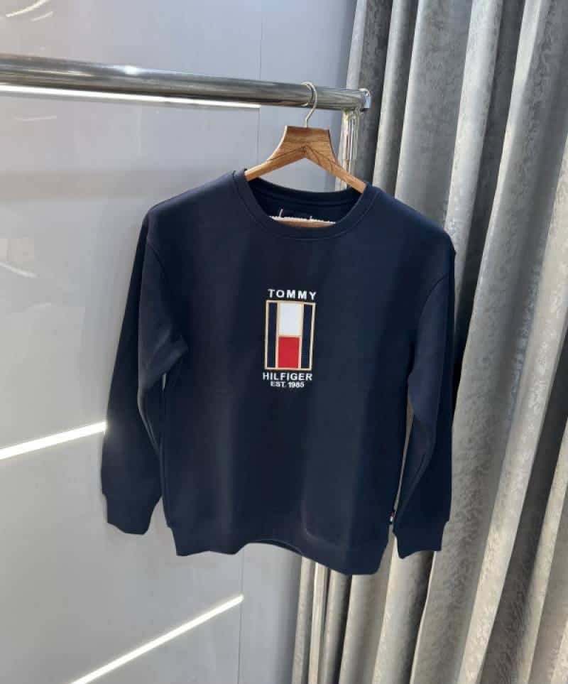 Tommy. Hilfiger Navy Blue Embroidery Logo Premium Sweatshirt