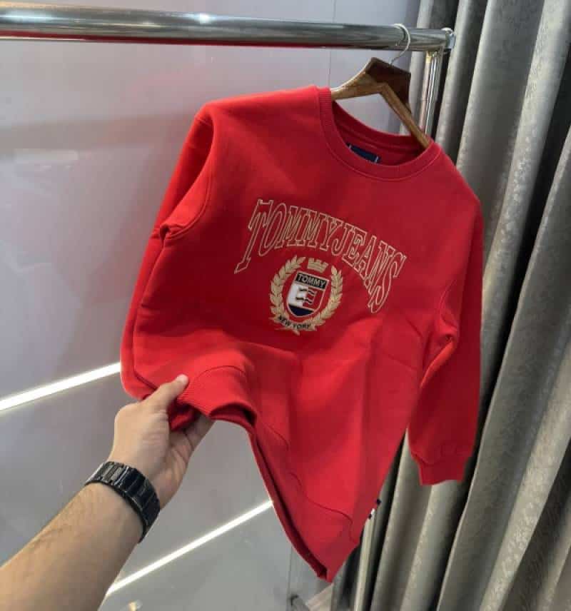Tommy Hilfiger Red Embroidery Logo Premium Sweatshirt