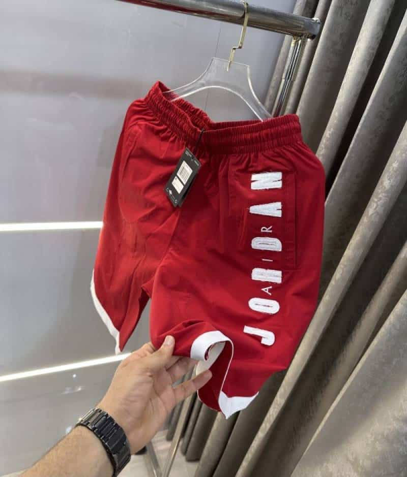 Air Jordan Red Embroidery Work Premium Shorts