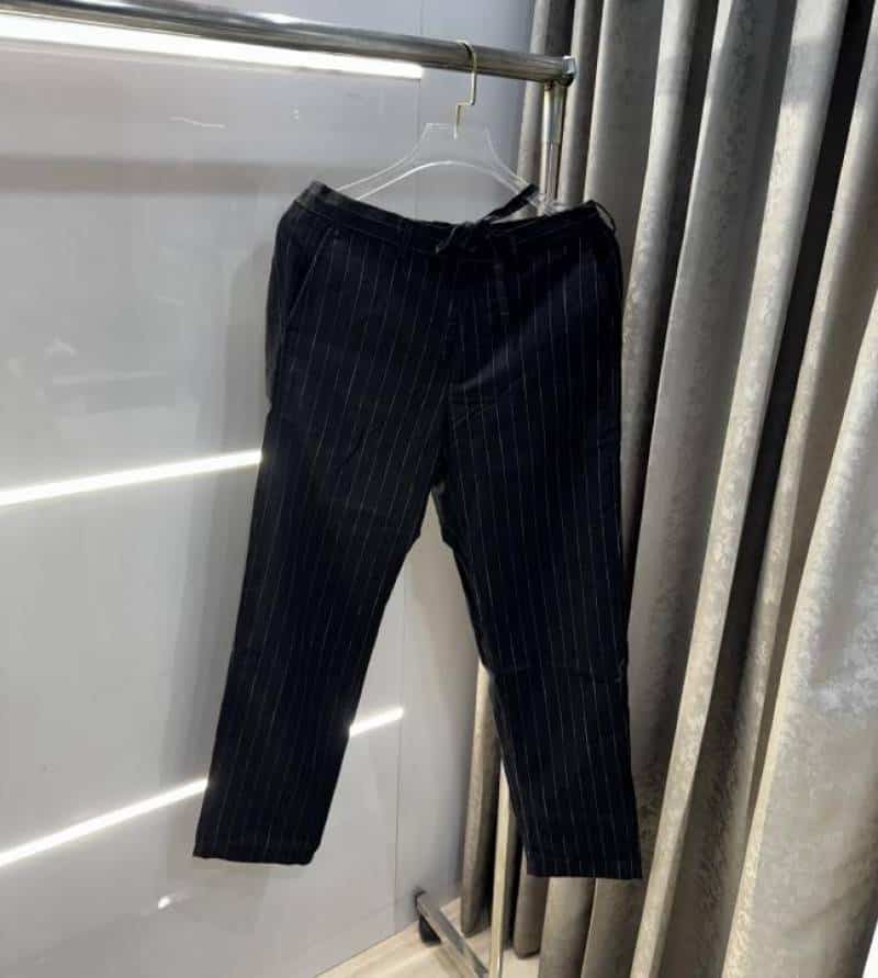 Zar a Black Stipies Premium Classic Linen Pant