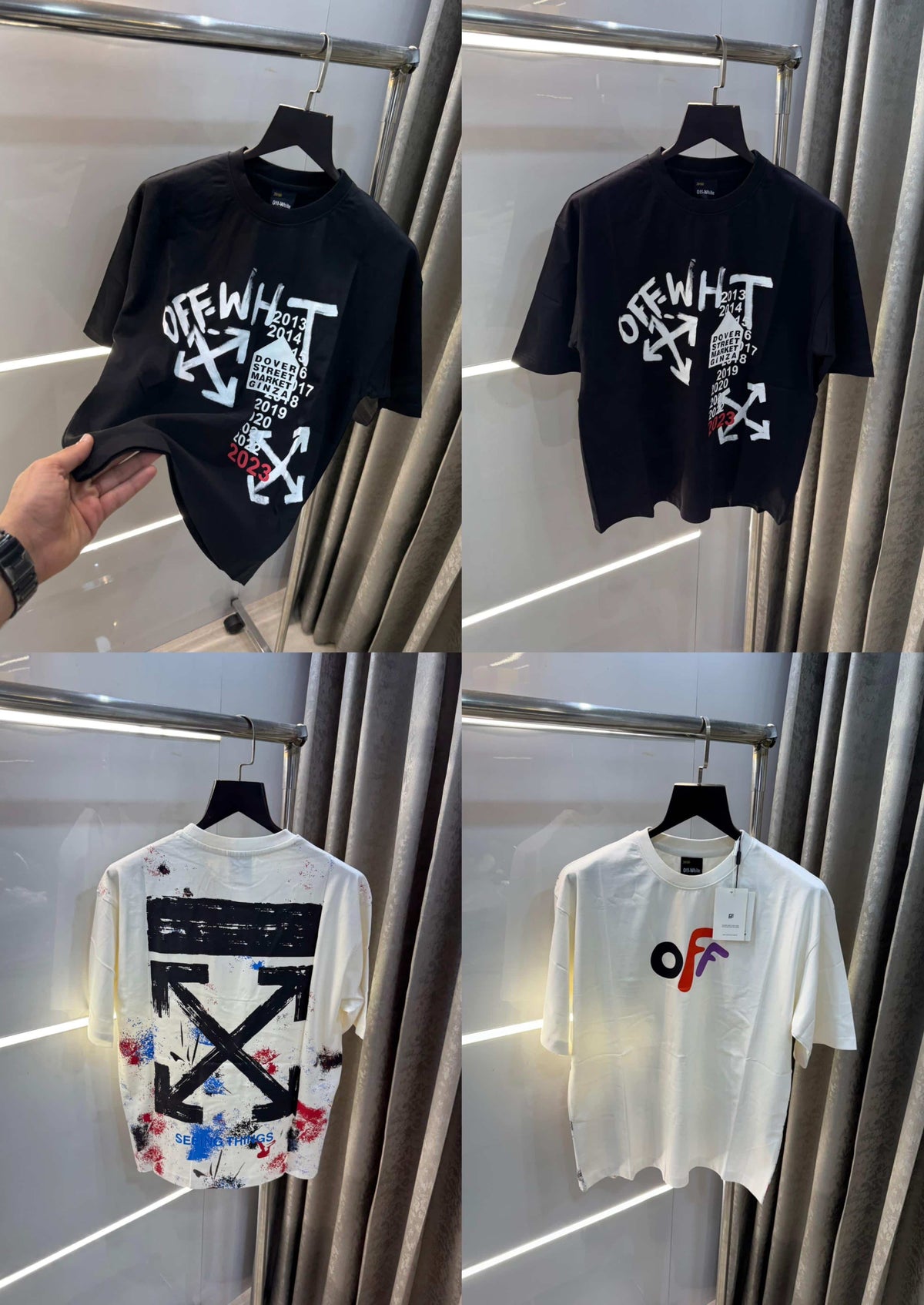 Off White Black Imported Oversized T-Shirt