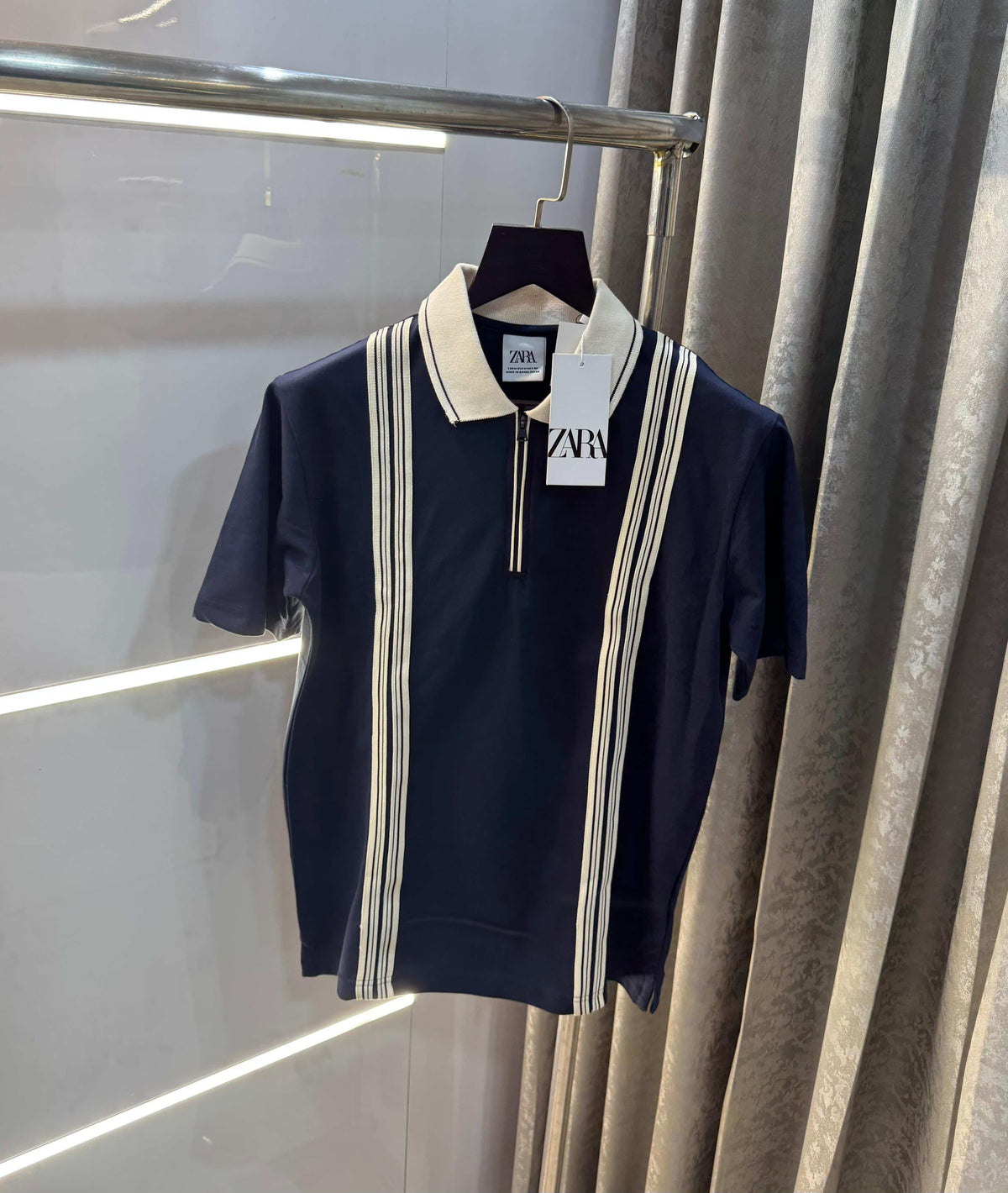 Zar a Beige Knitted Premium Classic Polo T-Shirt