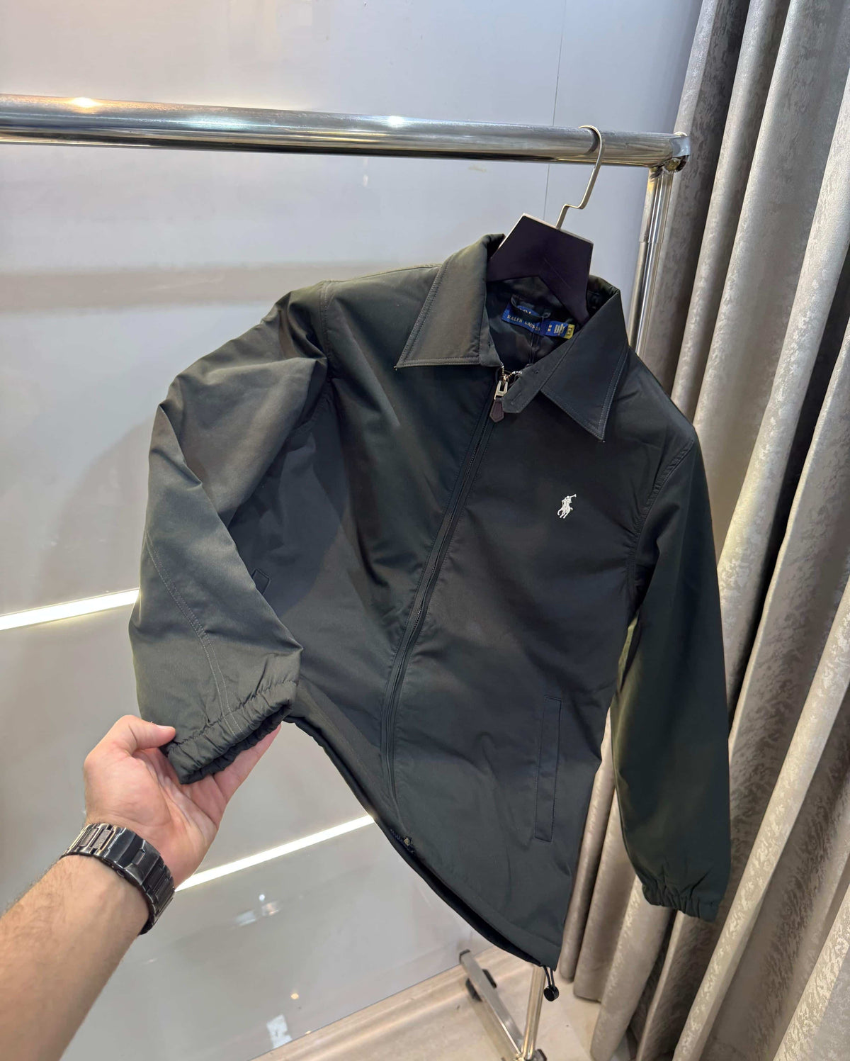Ralp h Lauren Bottle Green Luxury Bomber Jacket