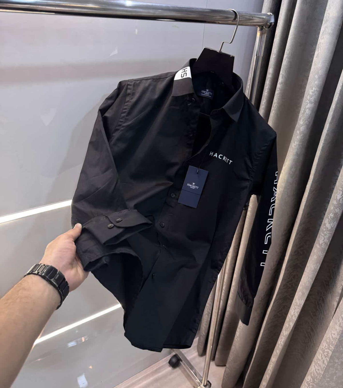 Hacket AStob MarTin Black Premium Classic Shirt