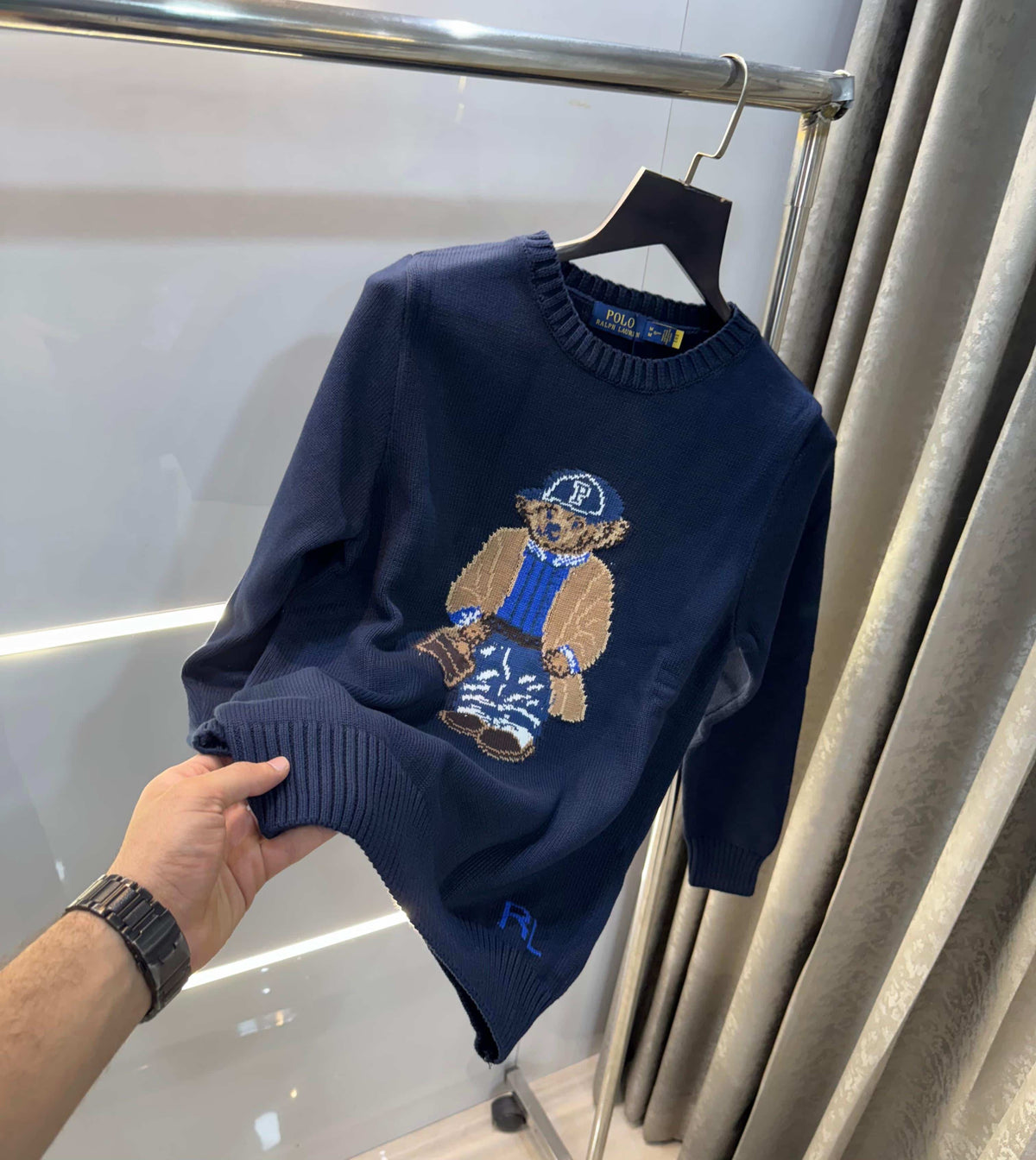 Ralph Lauren Navy Blue Teddy Edition Imported Pull Over
