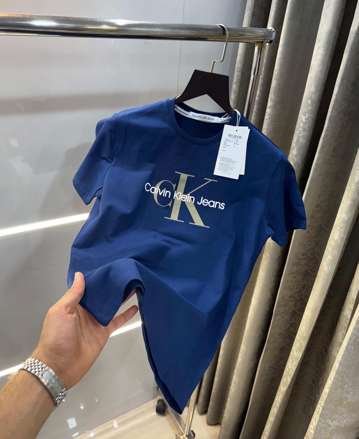 Calvin Klein petrol blue Logo Print Premium T-Shirt