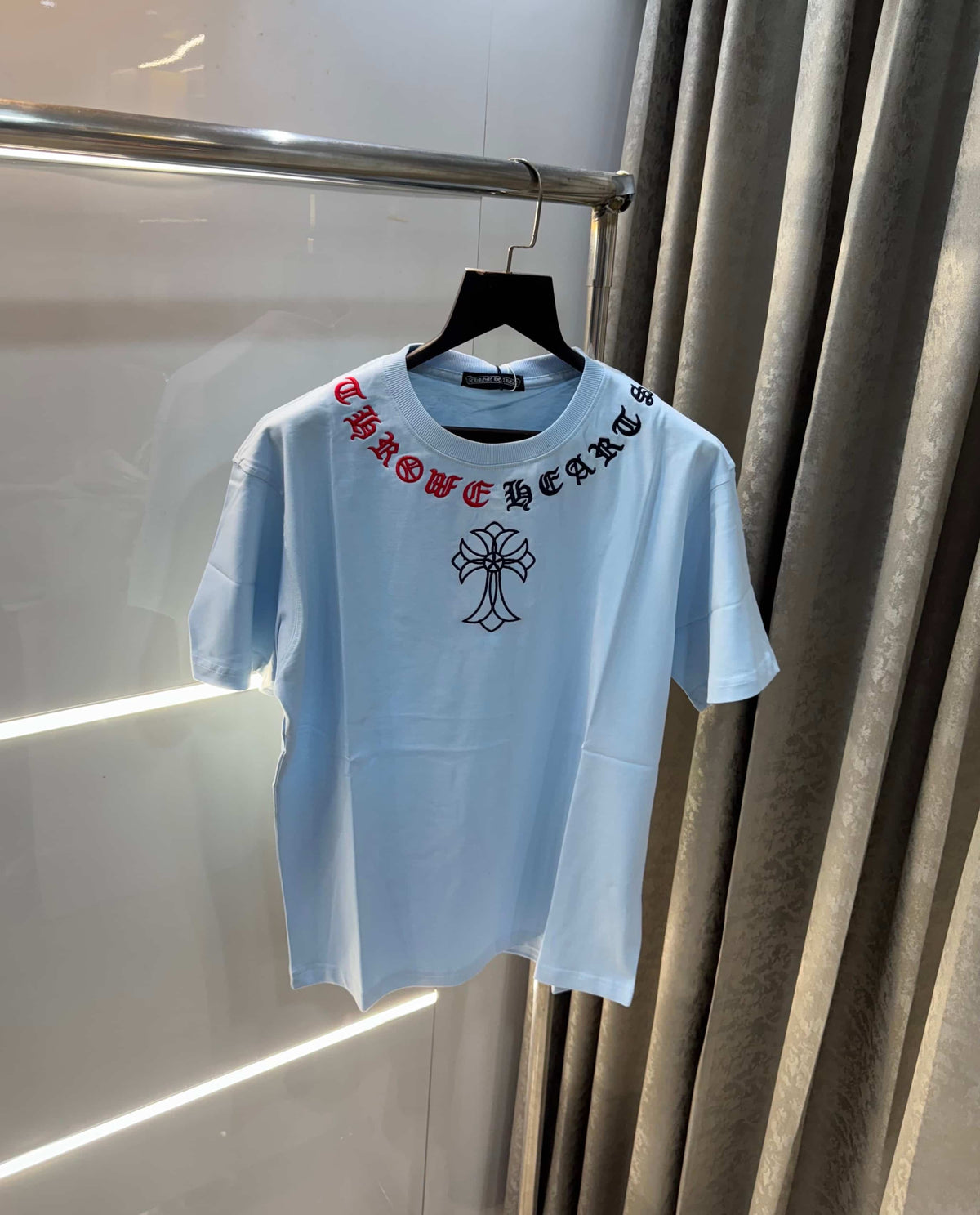 Chrome Hearts Sky Blue Printed Imported Oversized T-Shirt