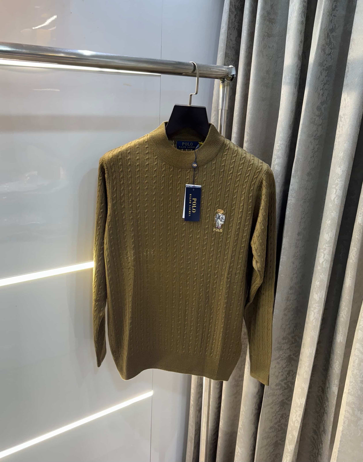 Ralph Lauren Brown Teddy Edition Knitted Pull Pver
