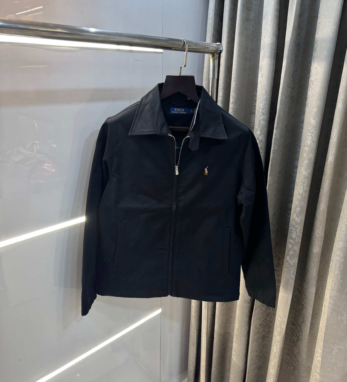 Ralph Lauren Black Imported Bomber Jacket