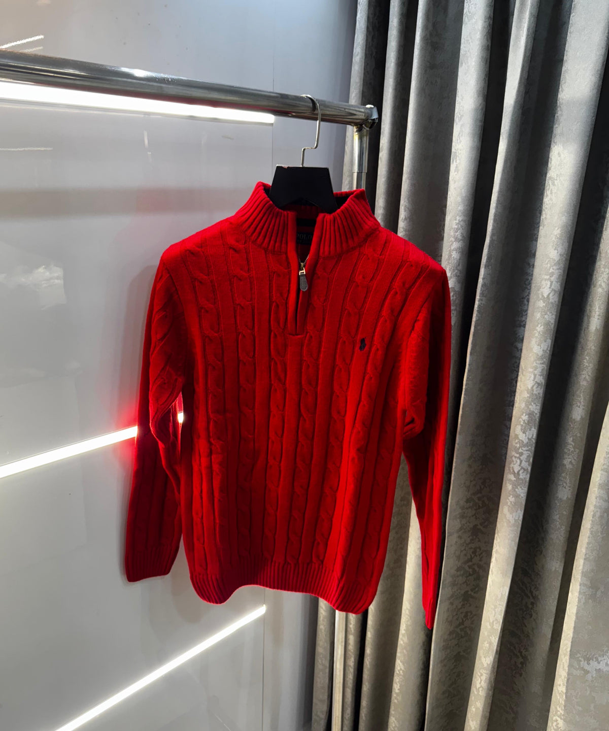 Ralph Lauren Red Embroidery Logo Imported Knitted Pull Over