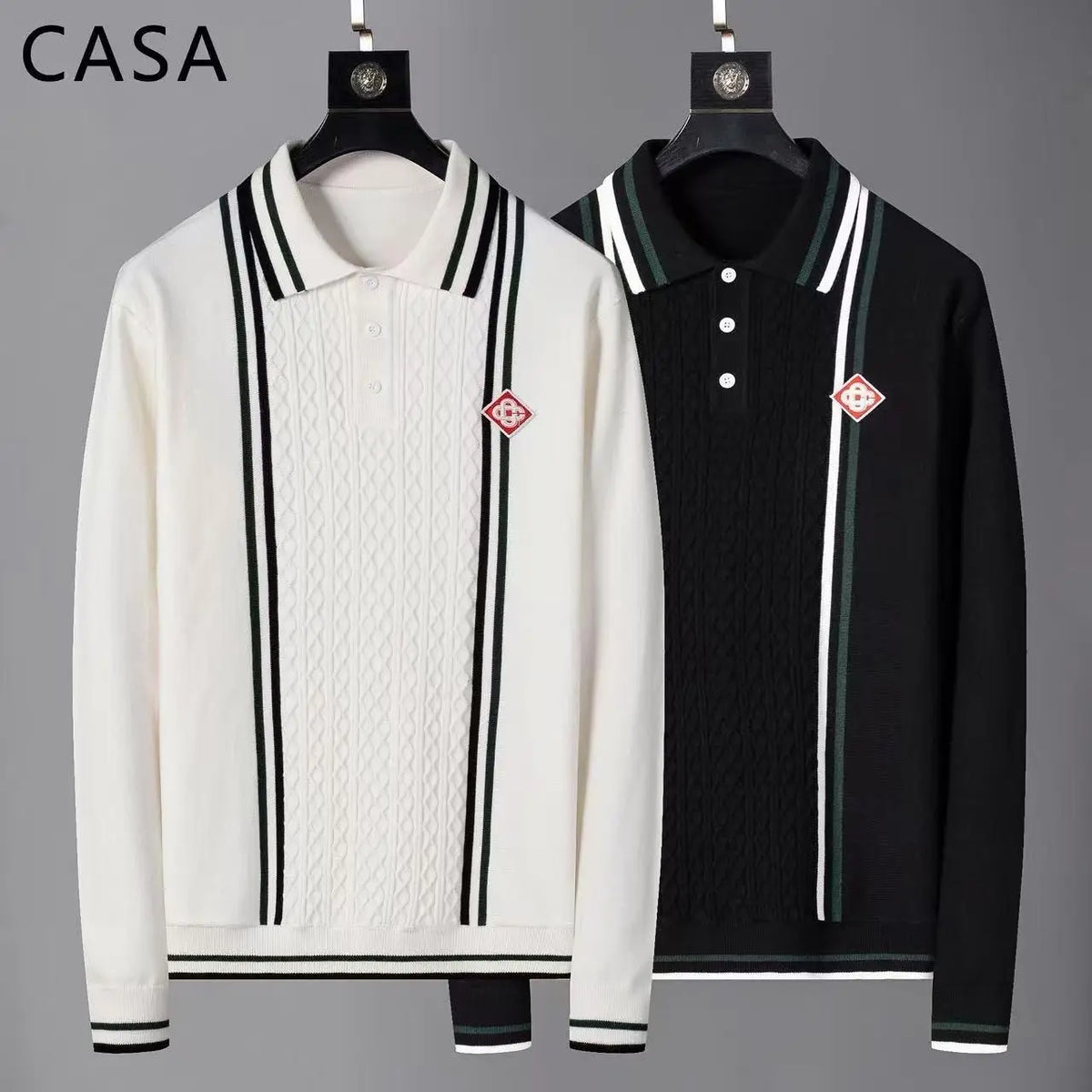 Casablanca White Imported Knitted Polo T-Shirt
