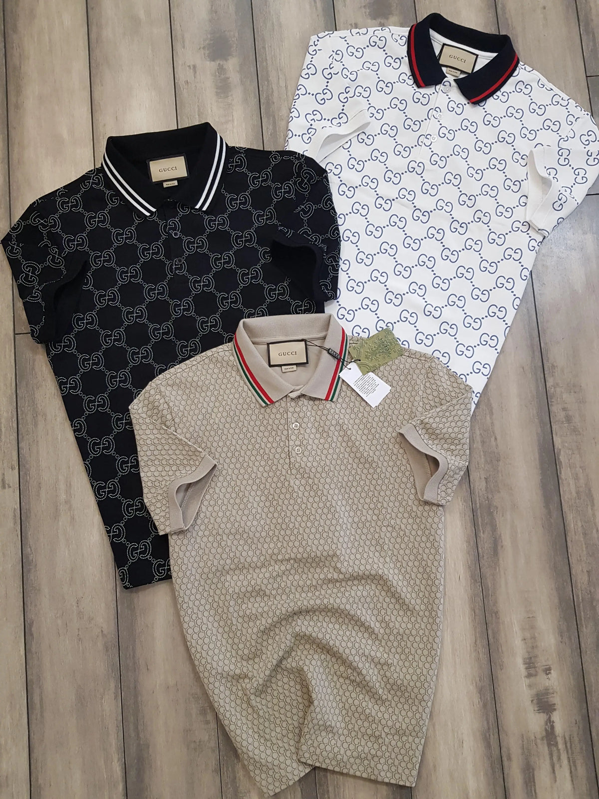 Gucc i Baige Collar Look Imported Polo T-Shirt