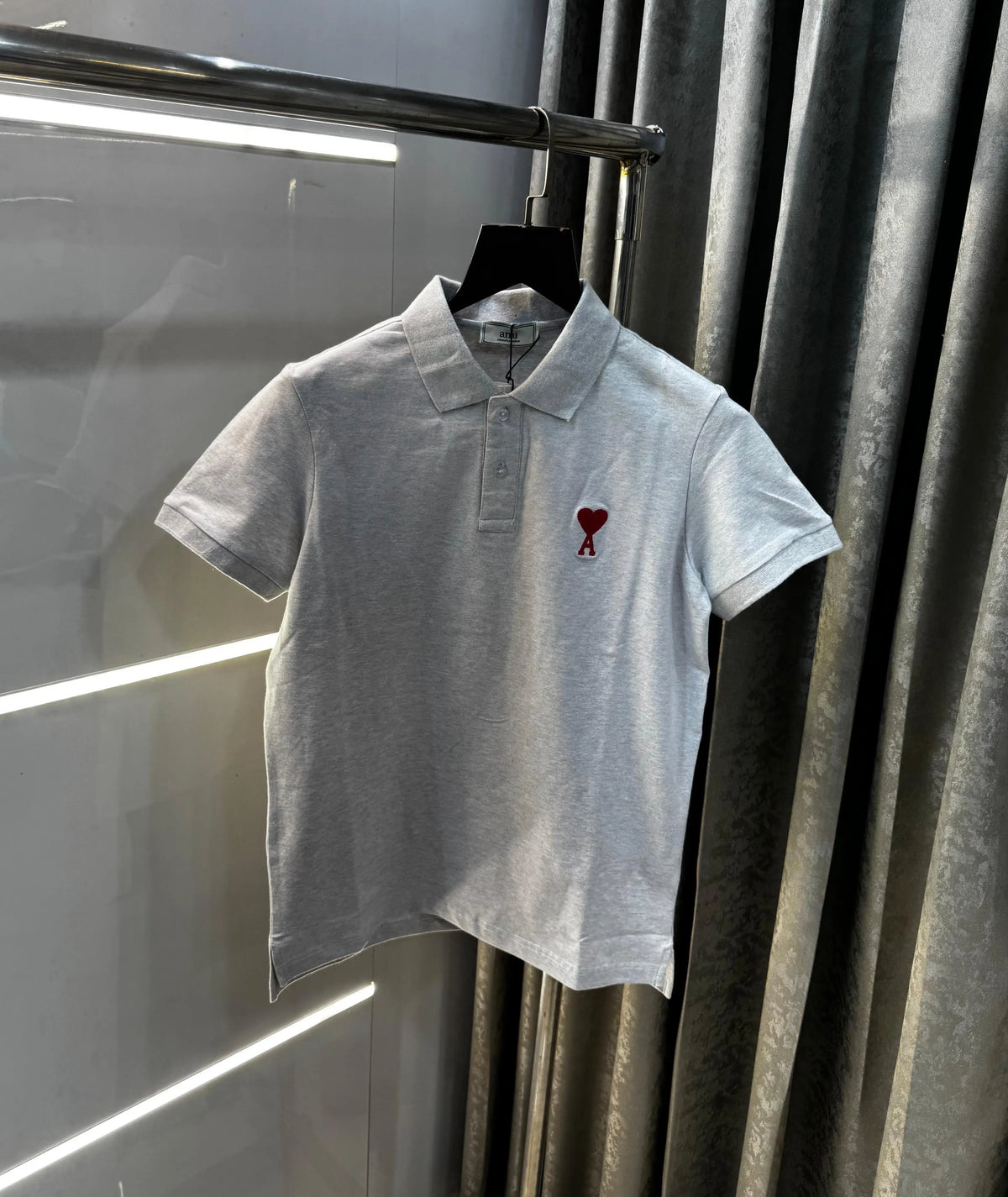 Ami paris Grey Logo Print Premium Imported T-Shirt
