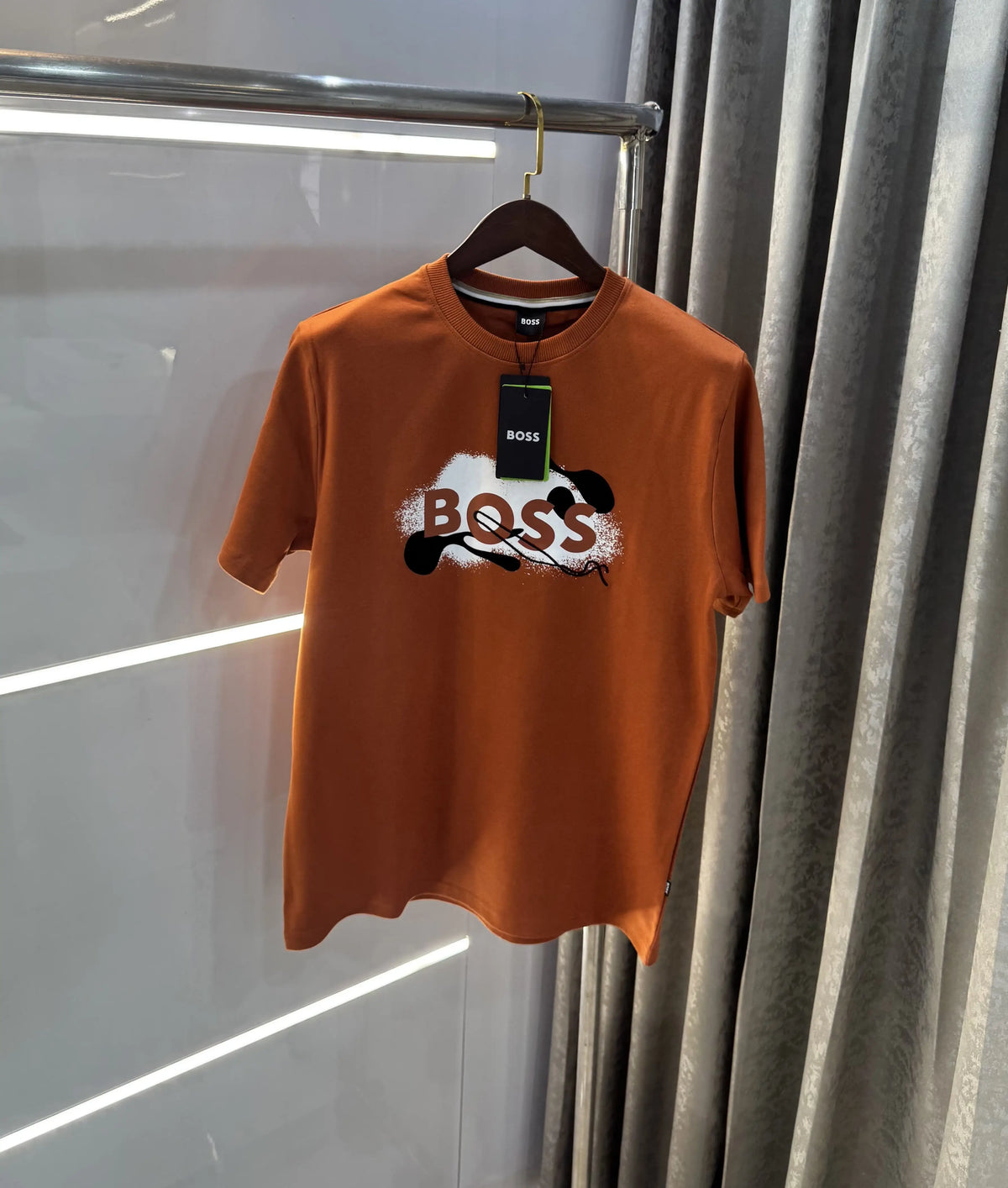Hugo Boss Rust Logo Print Premium Oversized T-shirt