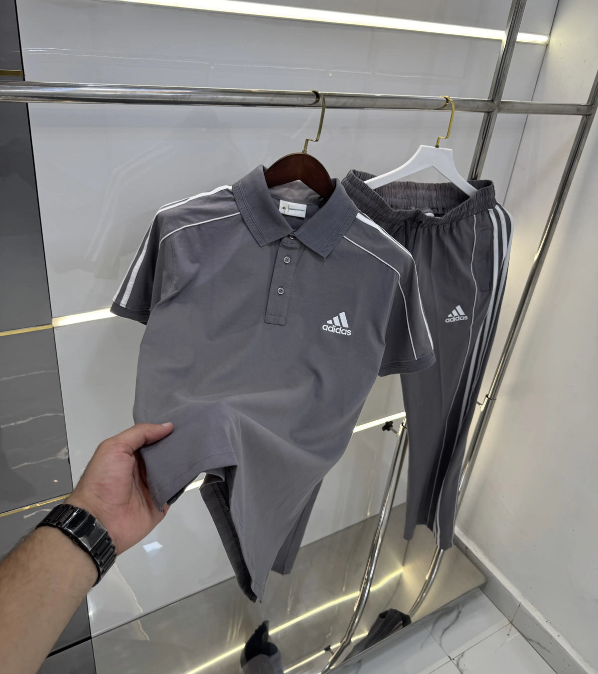 Adida s Grey Logo Work Premium Tracksuit