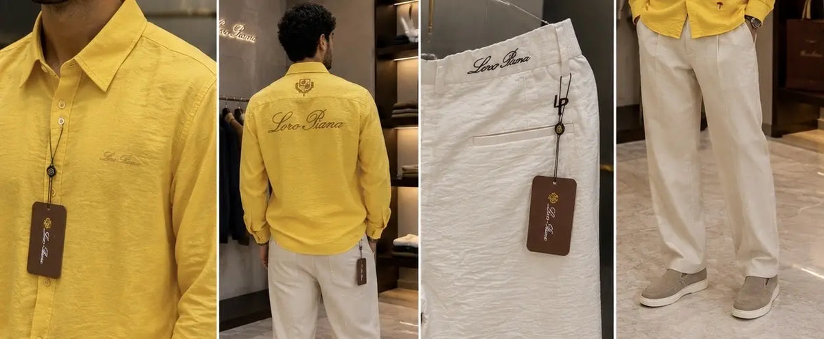 Lor o Piana Yellow White Italian Imported Combo