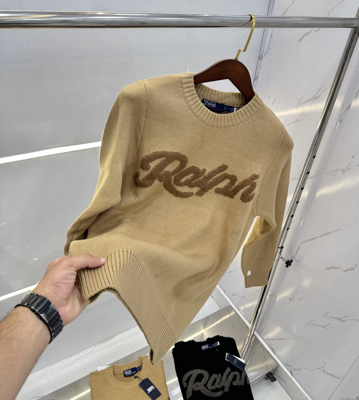 Ralp h Lauren Beige Knitted Imported Pull Over