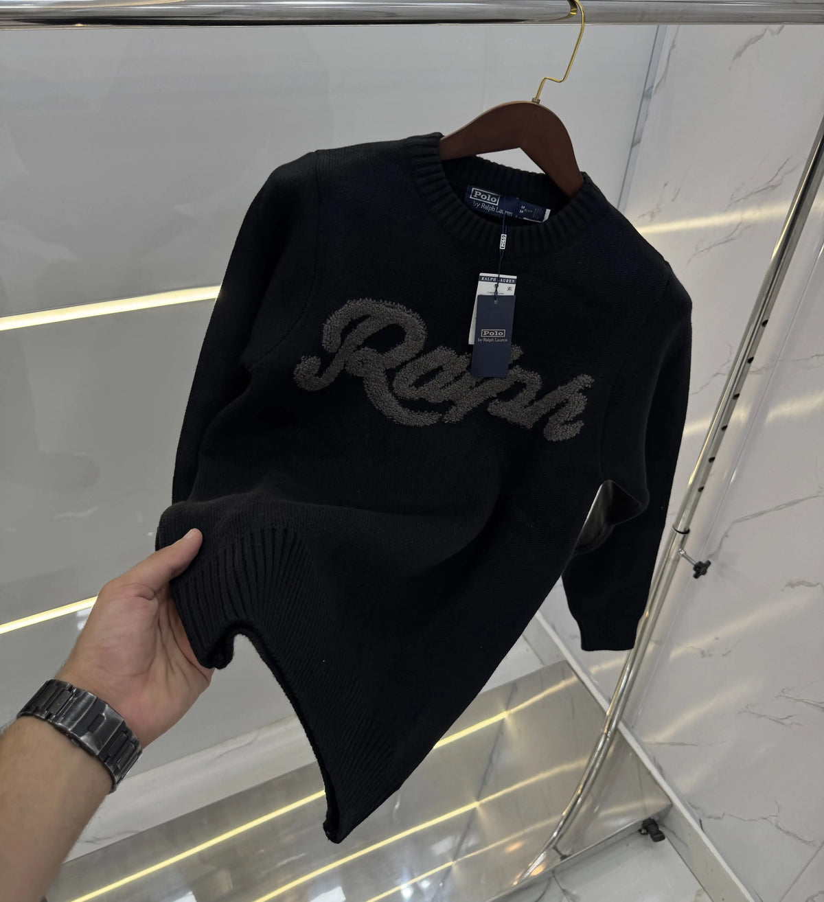 Ralp h Lauren Black Knitted Imported Pull Over