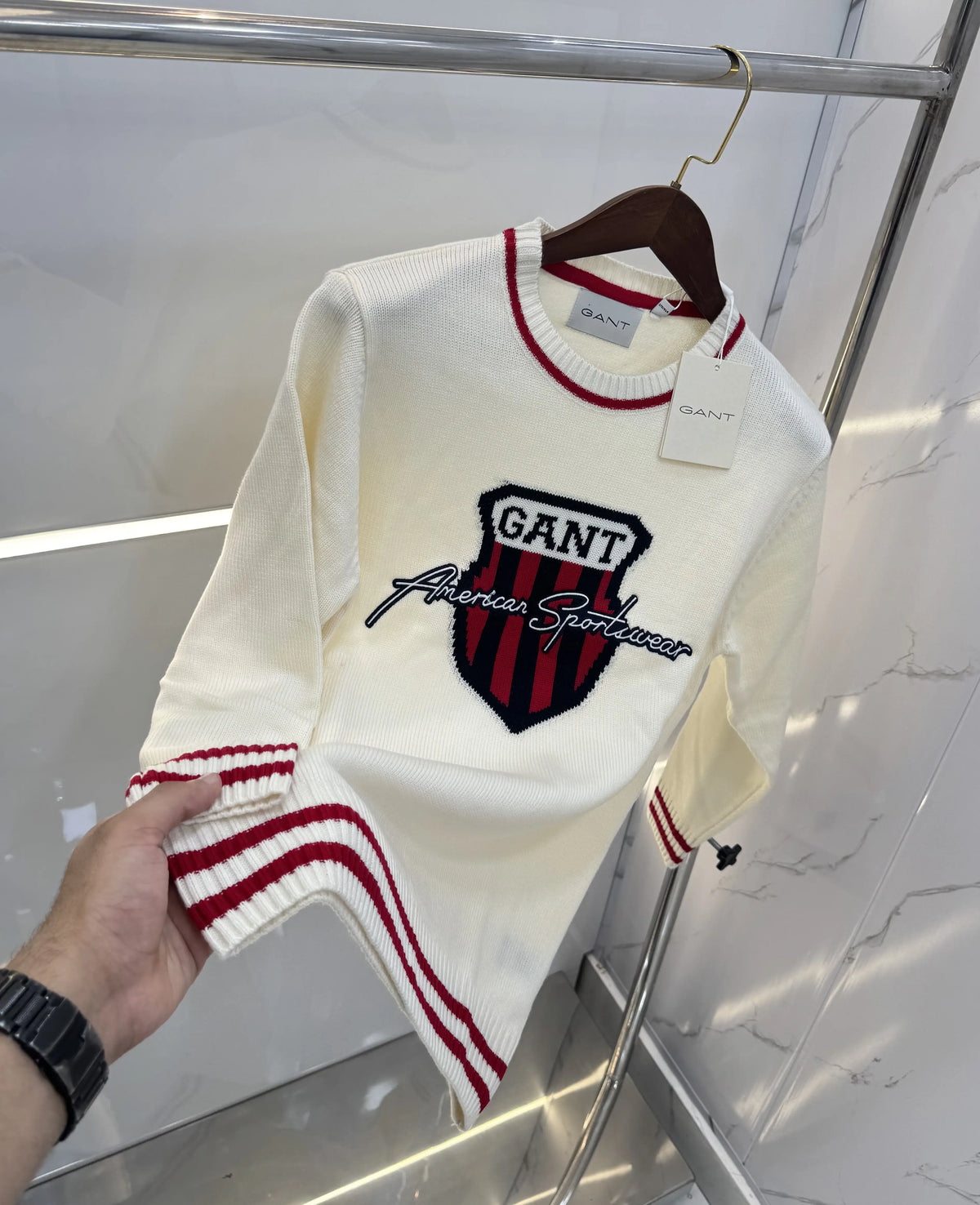 Gan.t Cream Knitted Imported Pull Over