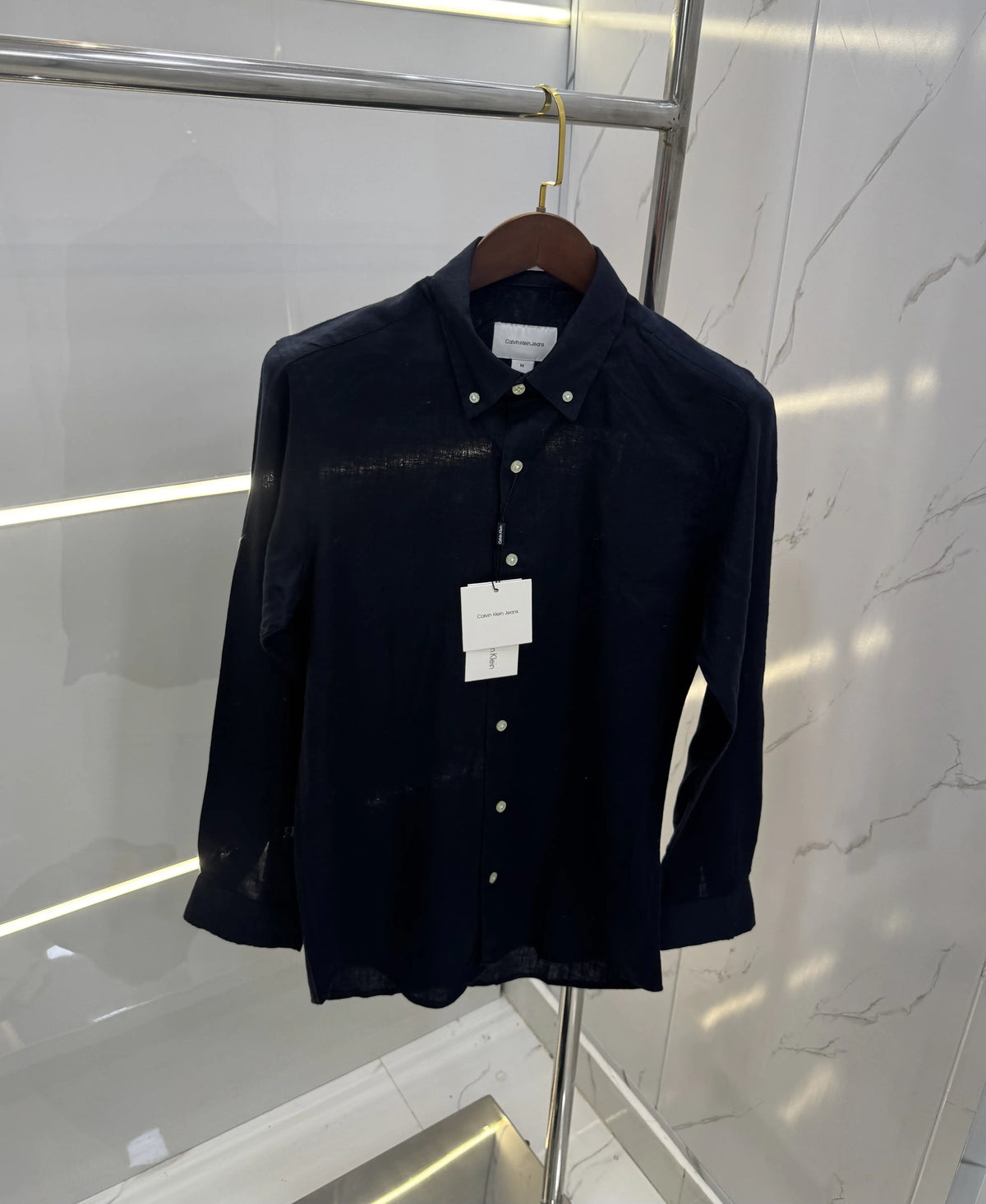 Calvin Klein Navy Blue Embroidery Logo Work Premium Shirt
