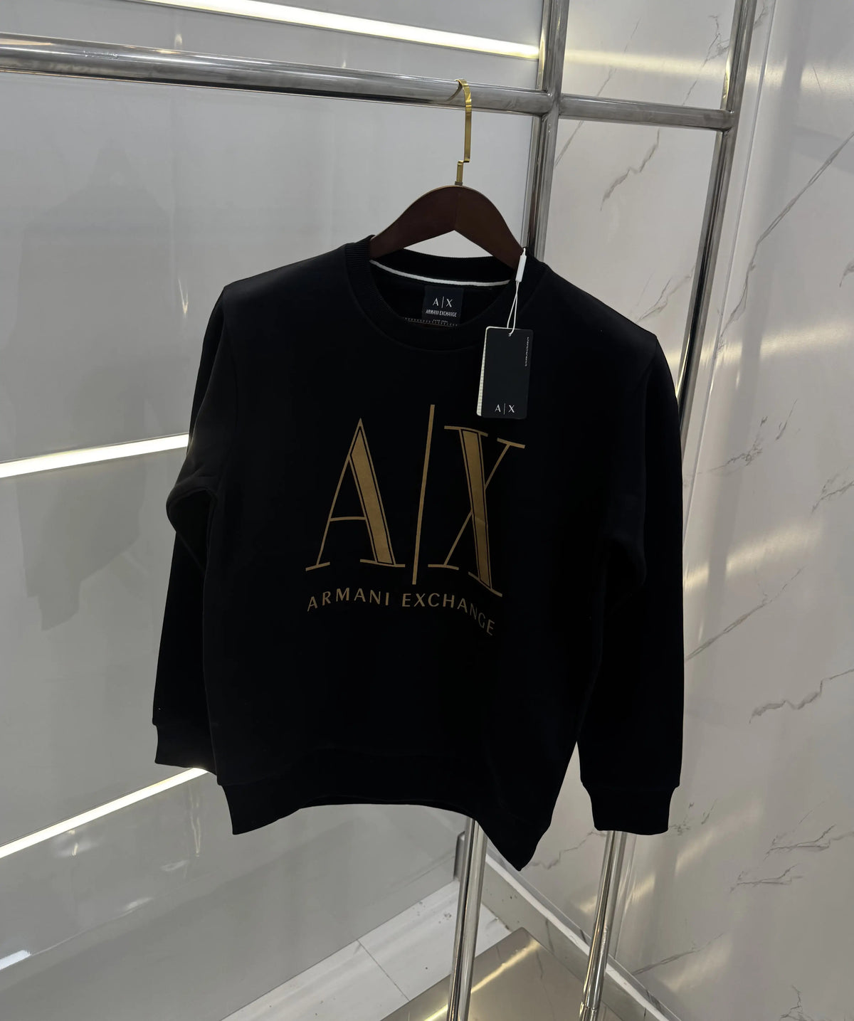 Arman i Exchange Black 2 Logo Print Premium Sweatshirt