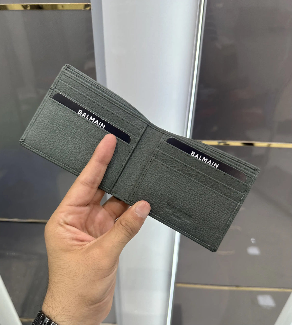 Balmai n Premium Wallet Green With Box b119
