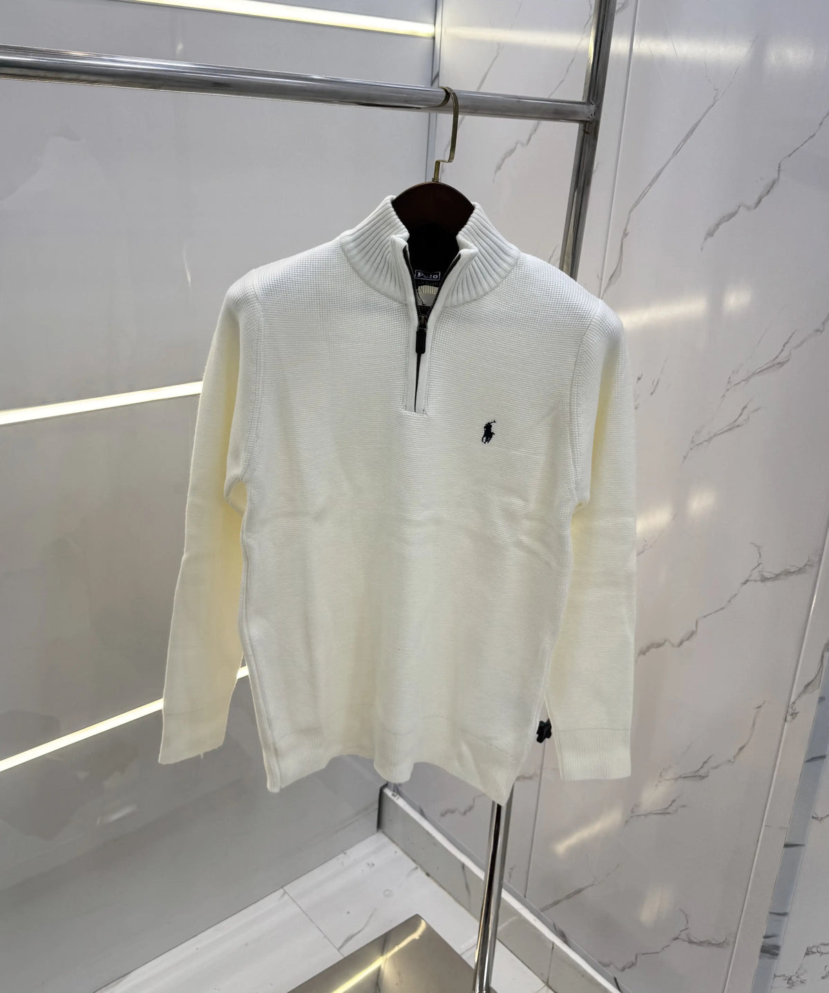 Ralph Lauren White Imported Knitted Pull Over