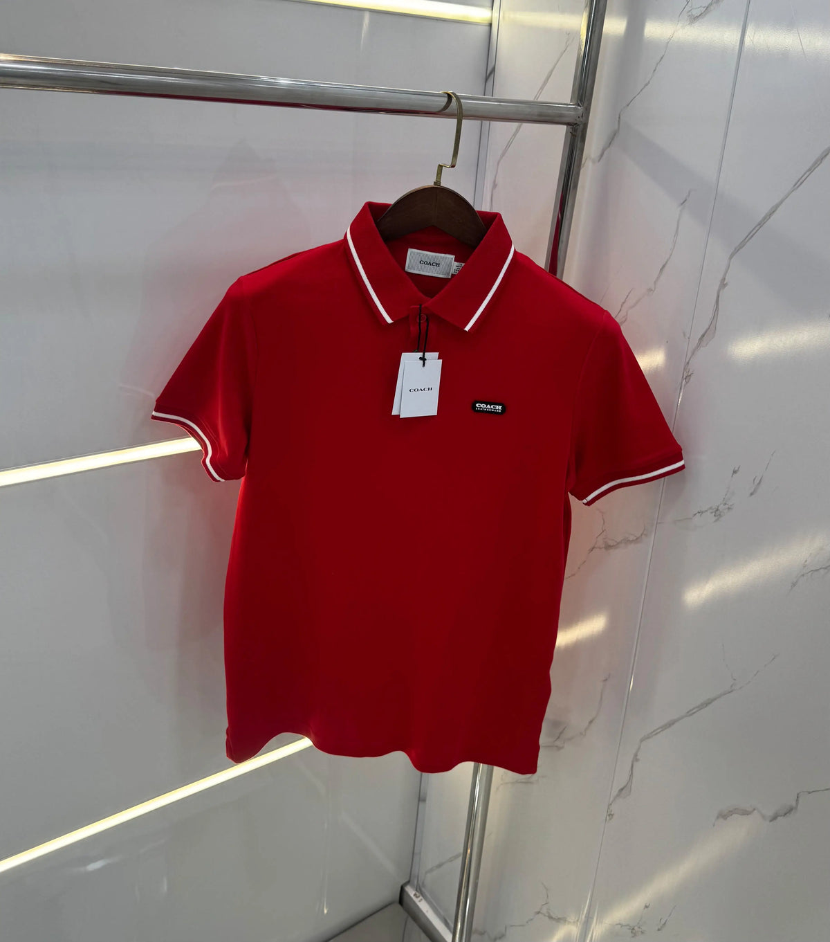 Coac h Red Imported Polo T-Shirt