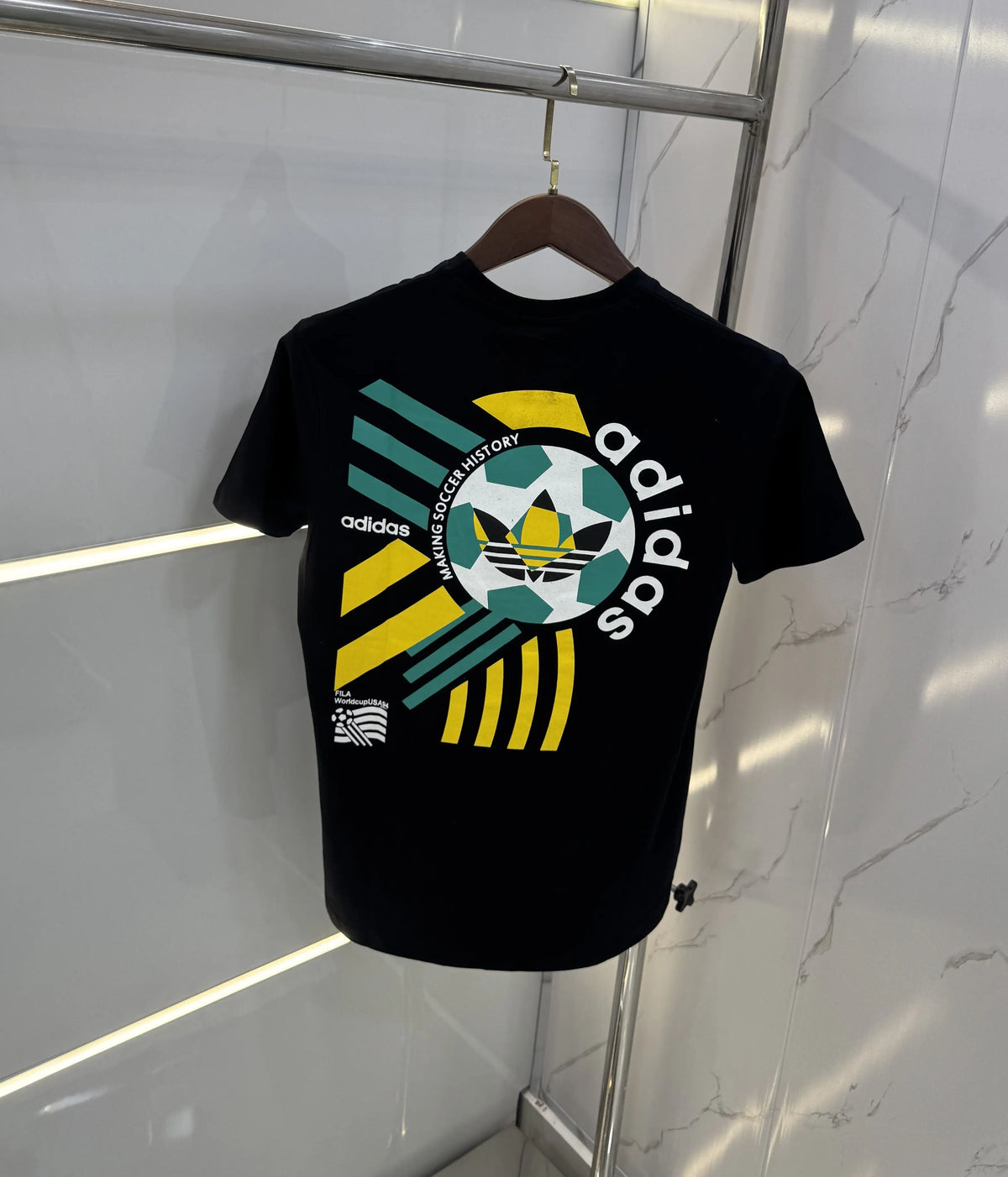 Adida s Black Logo Print Imported T-Shirt