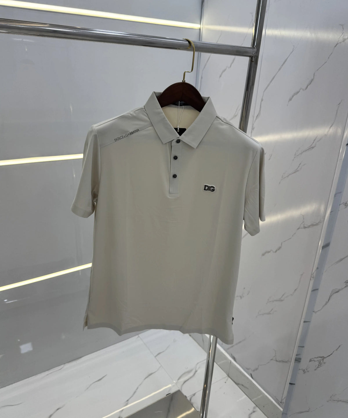 Dolc.e&Gabban.a Cream Luxury Polo T-shirt