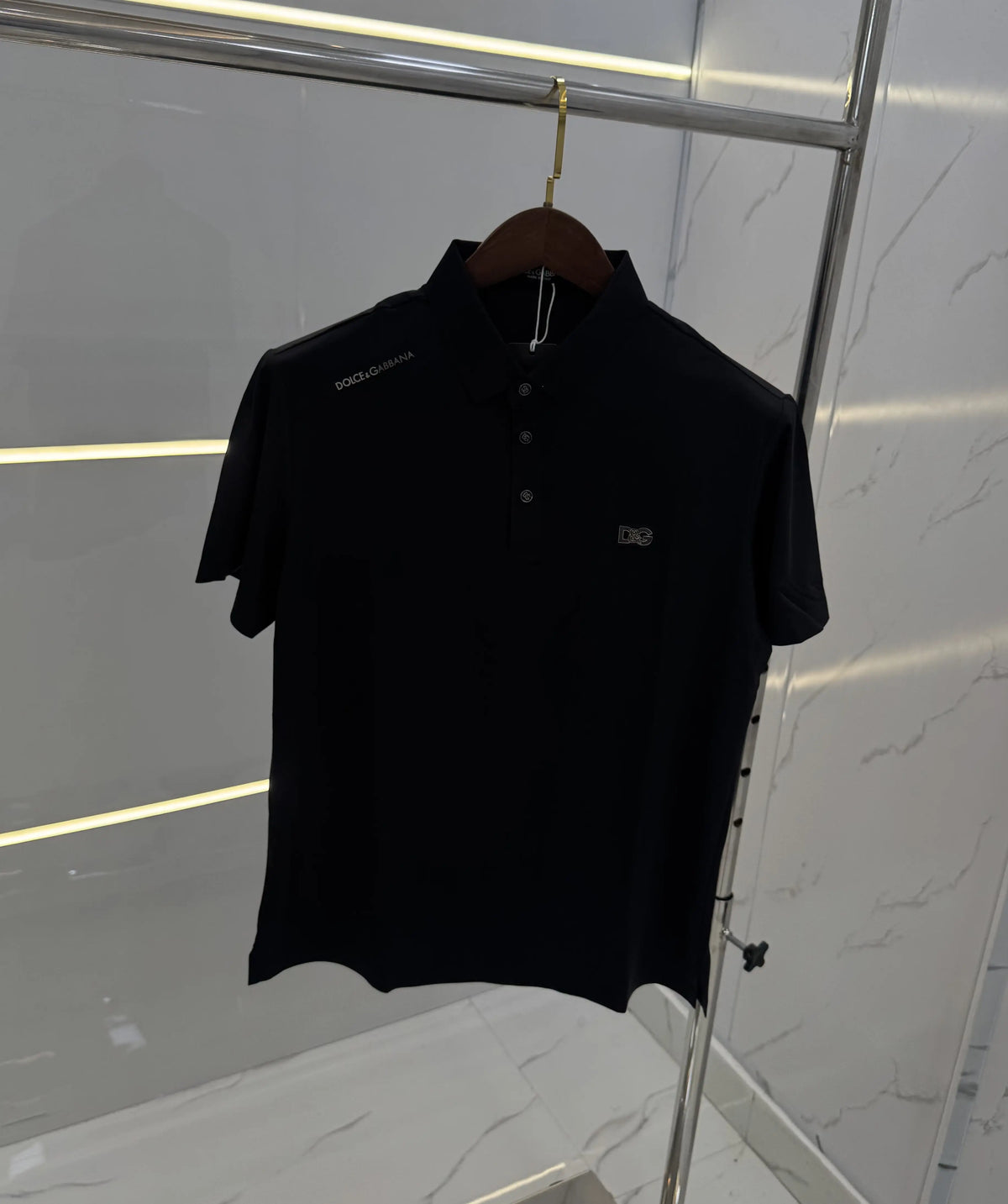 Dolc.e&Gabban.a Black Luxury Polo T-shirt