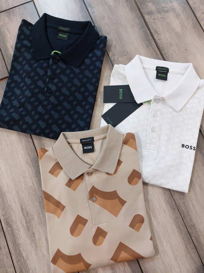 Hugo bos sBeige monogR@M Premium Polo T-Shirt