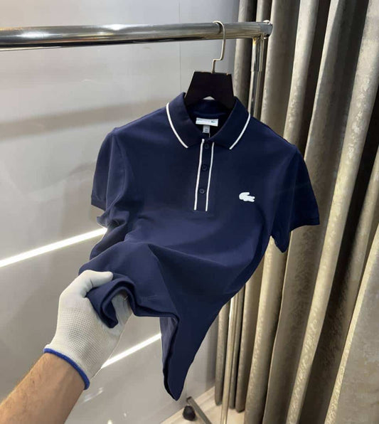 Lacost e Navy Blue Logo Work Premium Polo T-Shirt
