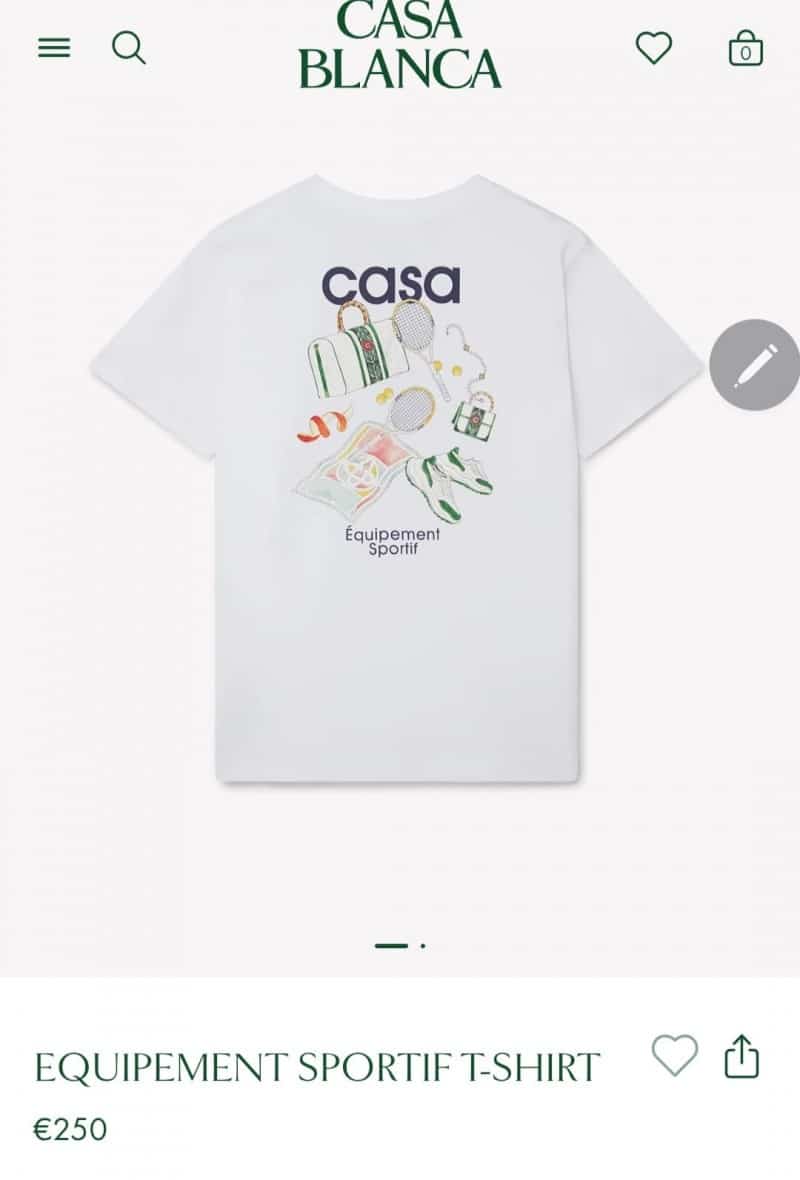 Casablanca off white B Back Print Imported T-Shirt