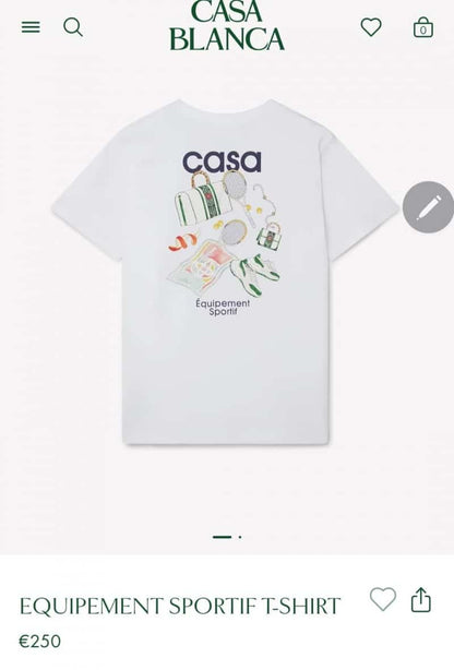 Casablanca off white B Back Print Imported T-Shirt