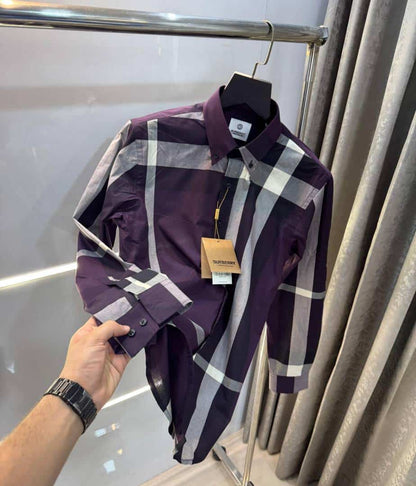 Burberr y Wine Checks Premium Classic Shirt