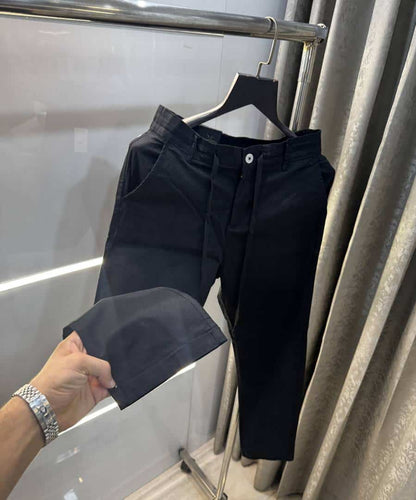 Rare Rabbit Black Premium Classic Cotton Trouser