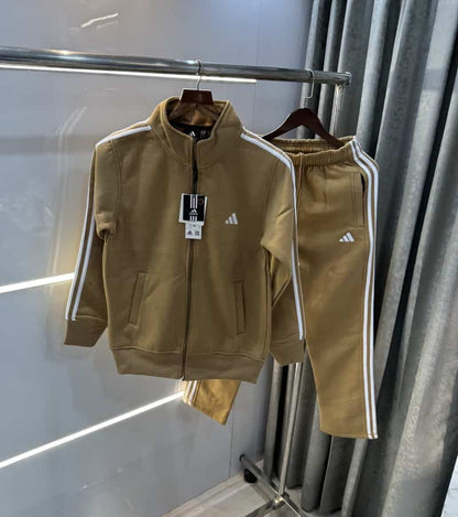 Adida s Beige Embroidery Logo Premium Classic Tracksuit