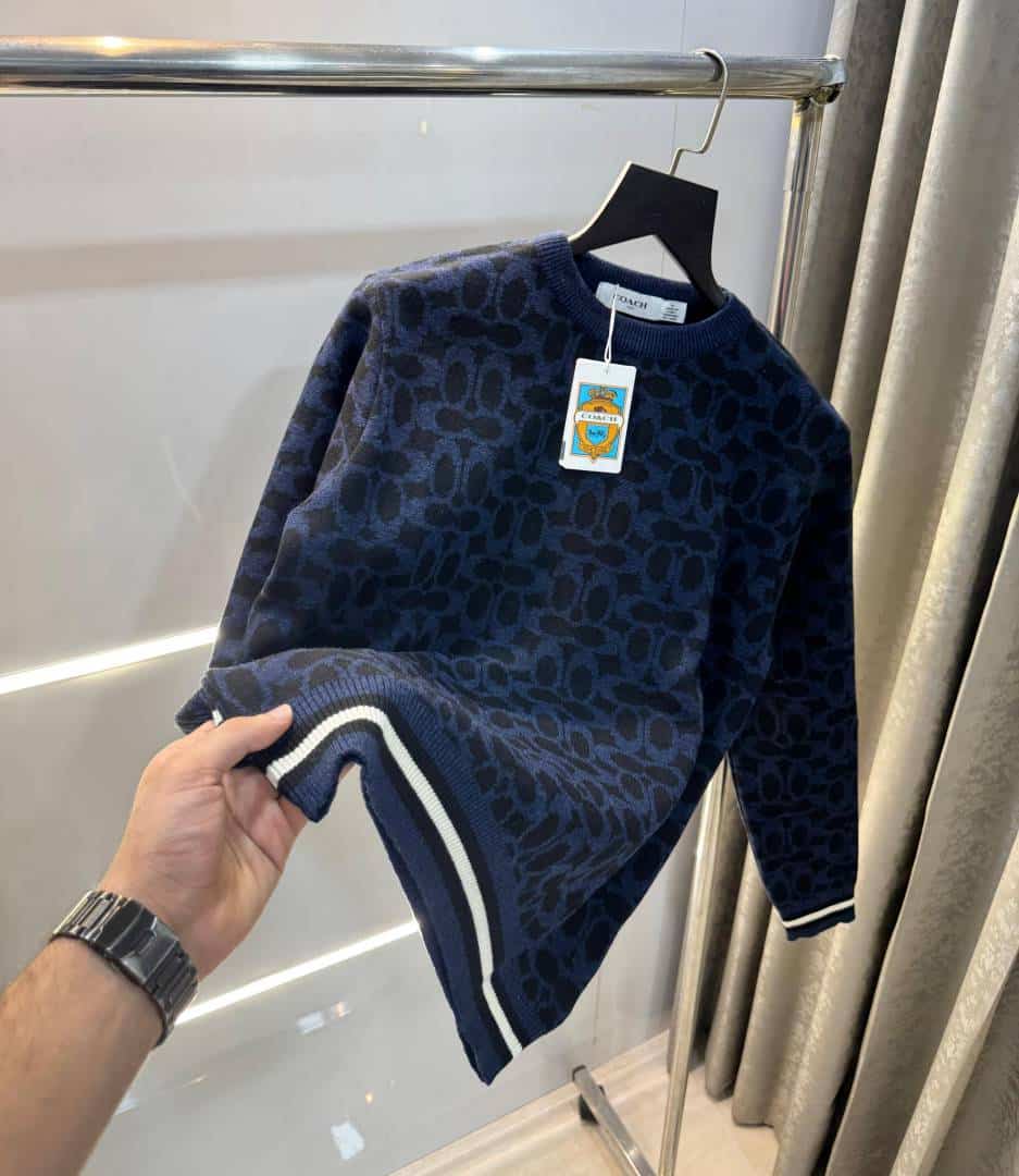 Coac h Navy Blue Imported Knitted Premium Pull Over