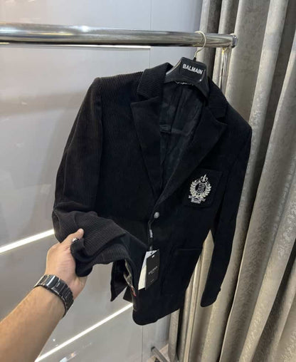 Balmai n Paris Black Embroidery Logo Imported Premium Blazer