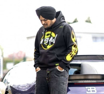 Moosedrilla Black All Over Printed Sidhu Edition Imported Hoodie