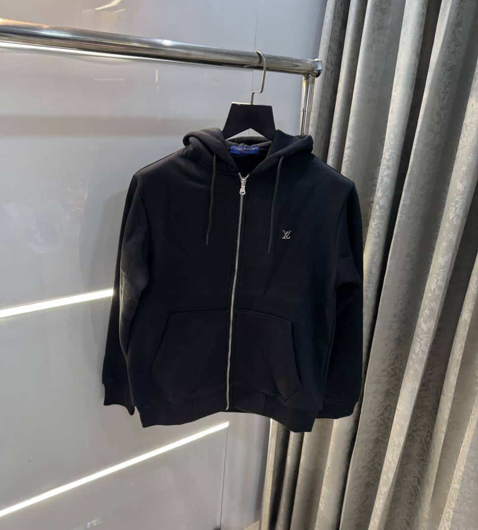 Louis  Vuitton  Black Logo Work Imported Jacket