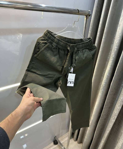 Zar a Olive New Premium Linen Track Pants