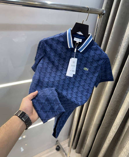 Lacost e Blue Embroidery Logo Premium Polo T-Shirt