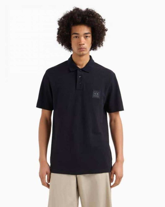 Arman i E..Xchange Black Patch Logo Imported Polo T-Shirt