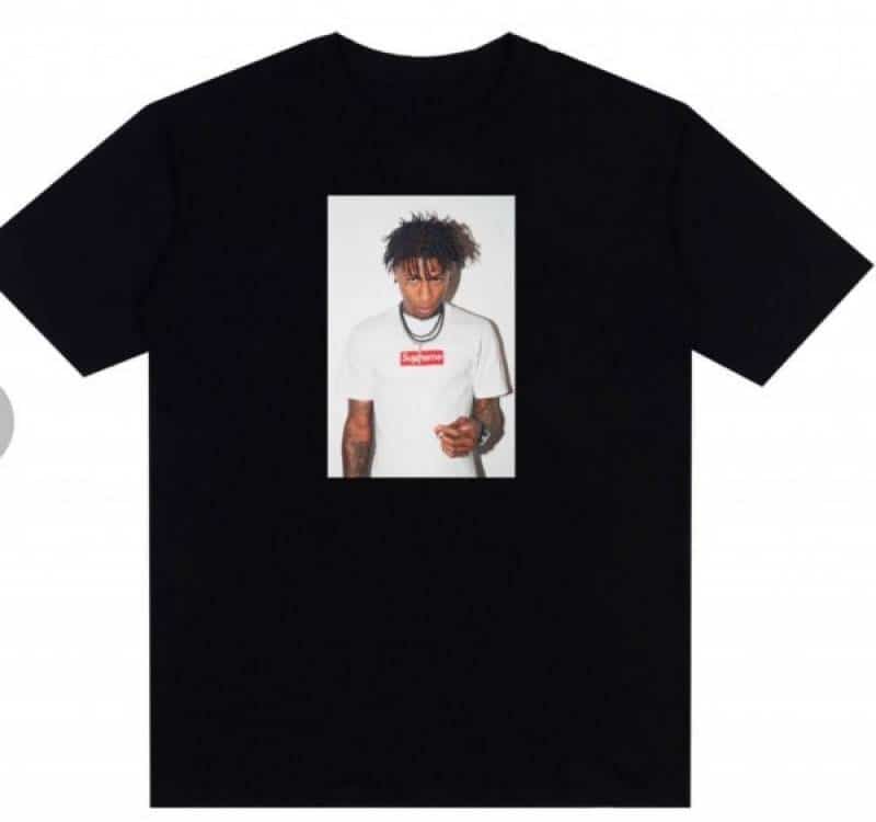 Supreme Black Logo Print Imported Oversized T-Shirt