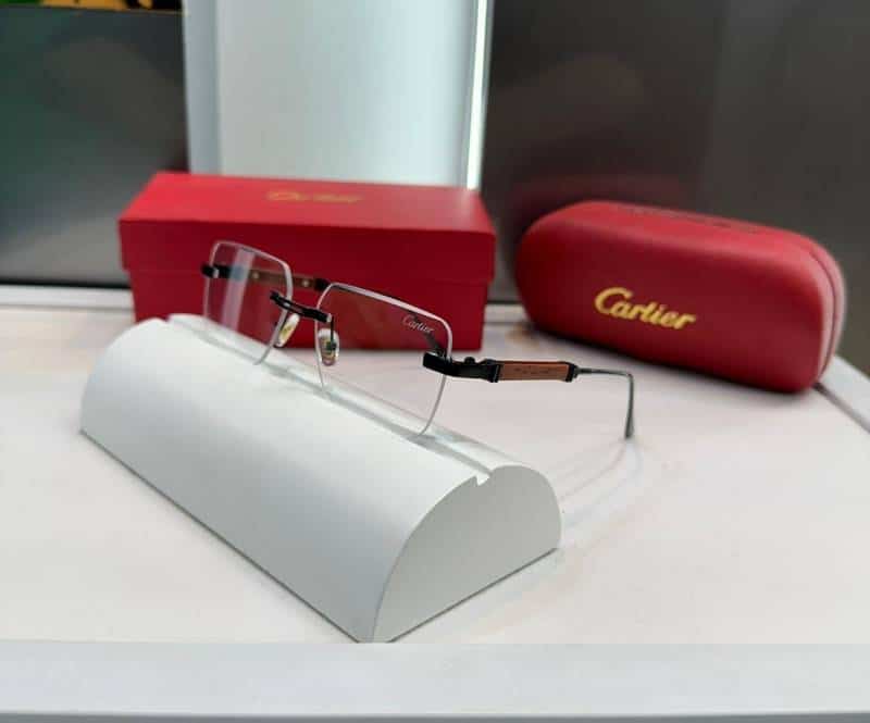Cartie r Gunmetal-Wooden Premium  Glasses 048
