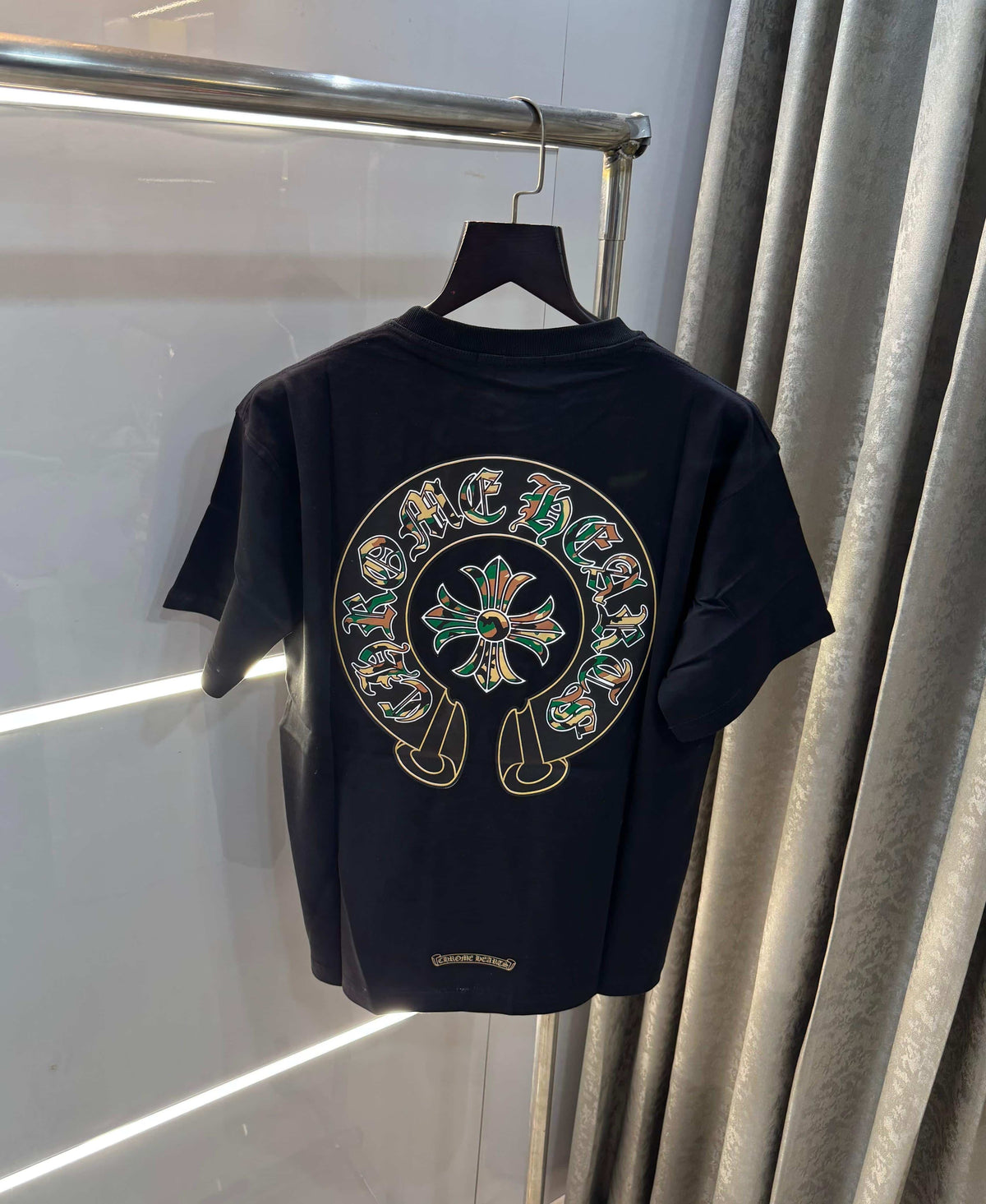 Chrome  Hearts Black Printed Imported Oversized T-Shirt