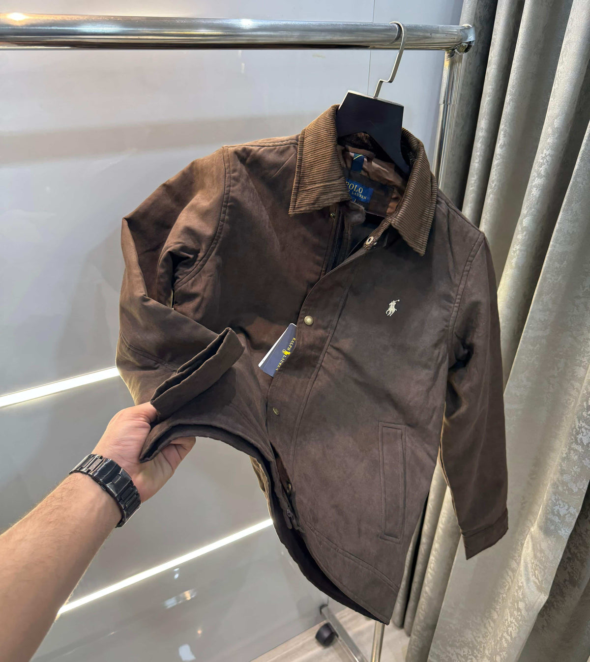 Ralph  Lauren Sweado Brown Classic Bomber Jacket